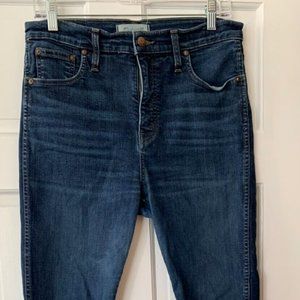 Madewell Womens Jeans 10" High Rise Skinny Dark Wash Size 30
